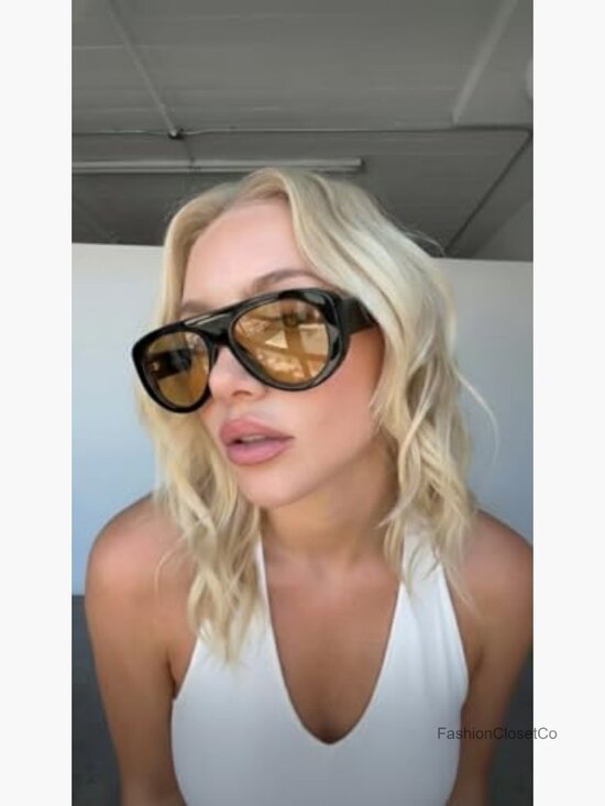 Retro 90s Rectangle Wrap Sunglasses UV Protection Trendy Oversized Shades main image 4